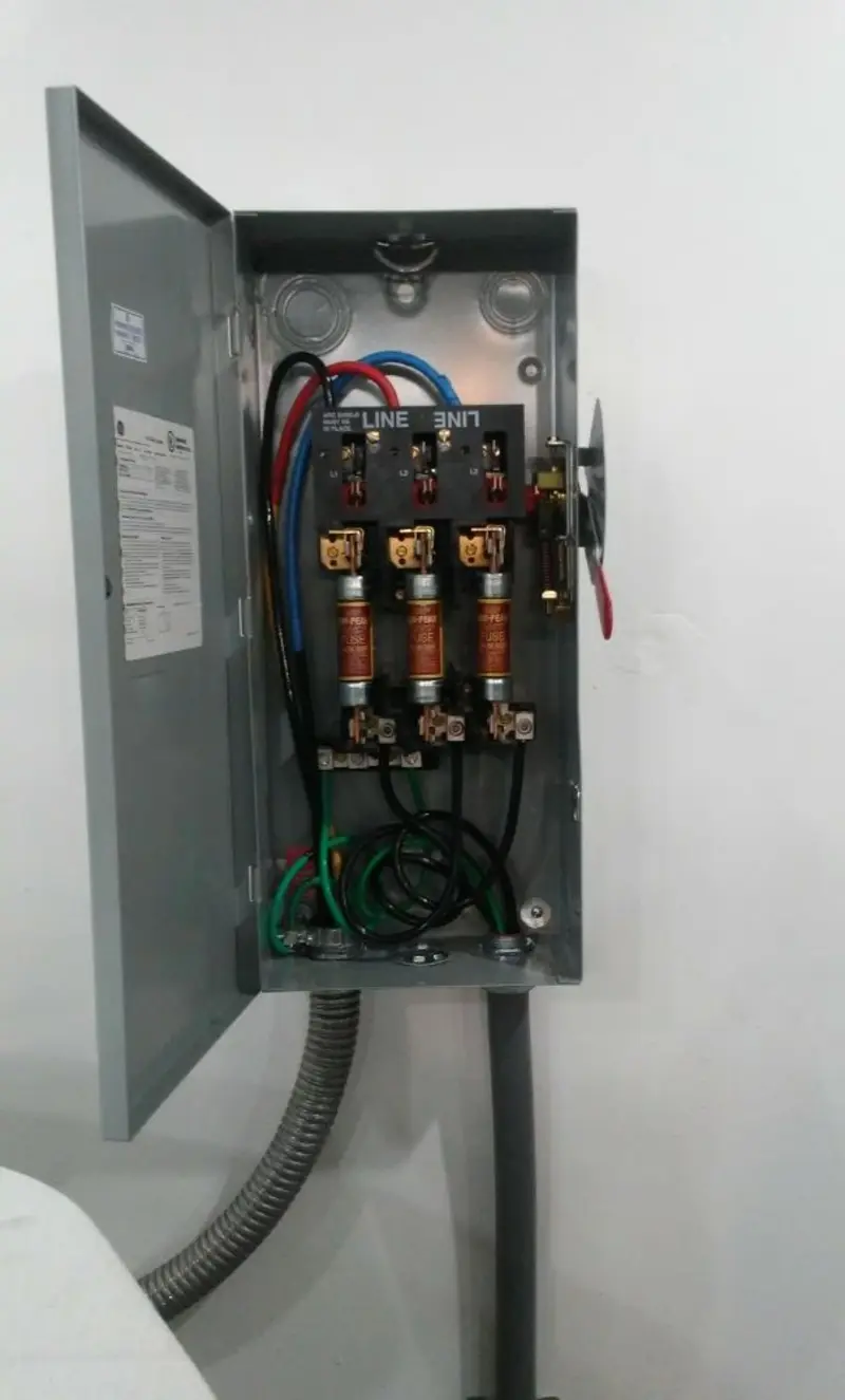Three-phase disconnect switch installed for Electrical Wiring & Rewiring in Brockport